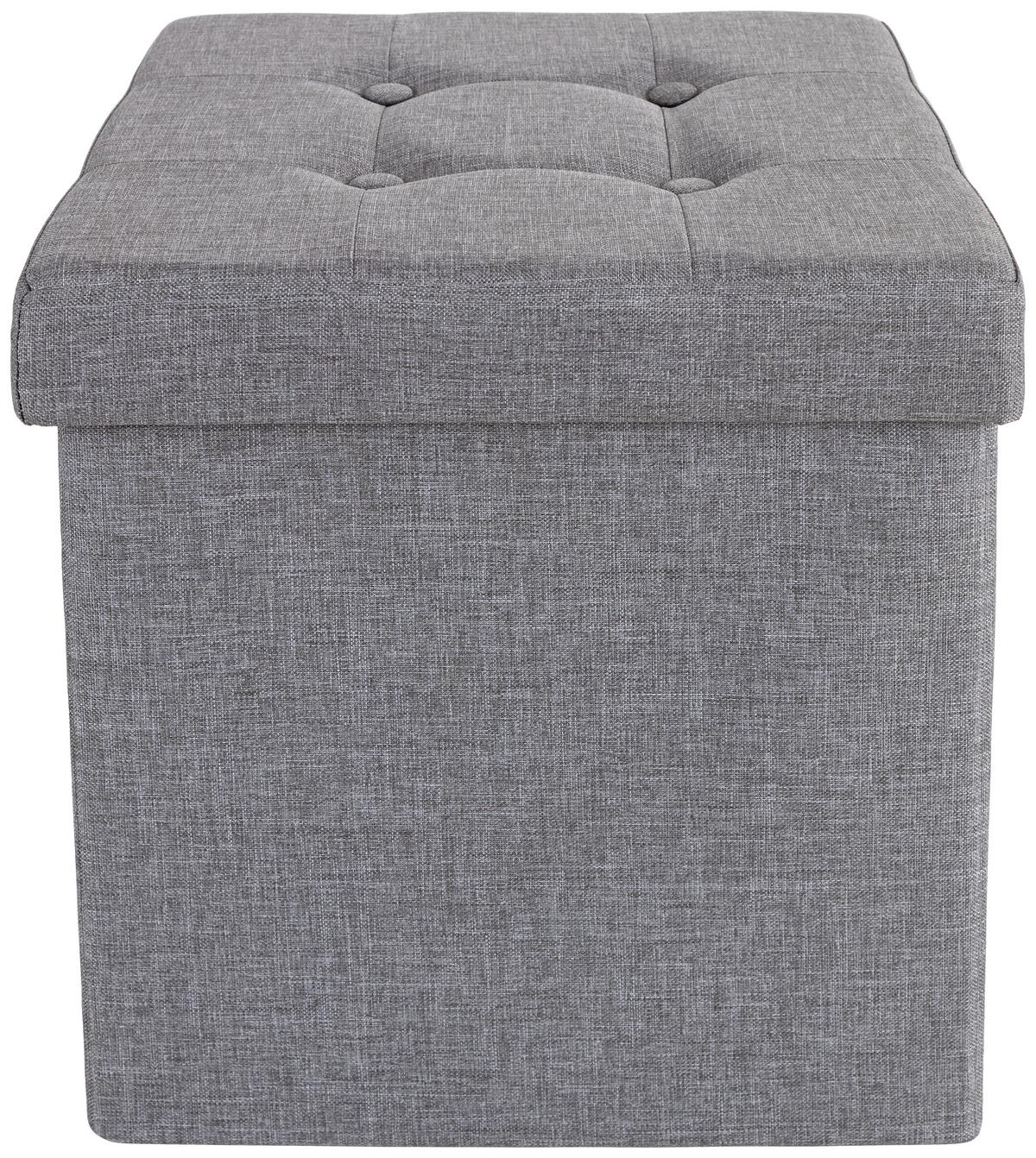 Skladací taburet Franz, sivý - sivá, Modern, kompozitné drevo/textil (38/38/38cm) - Based
