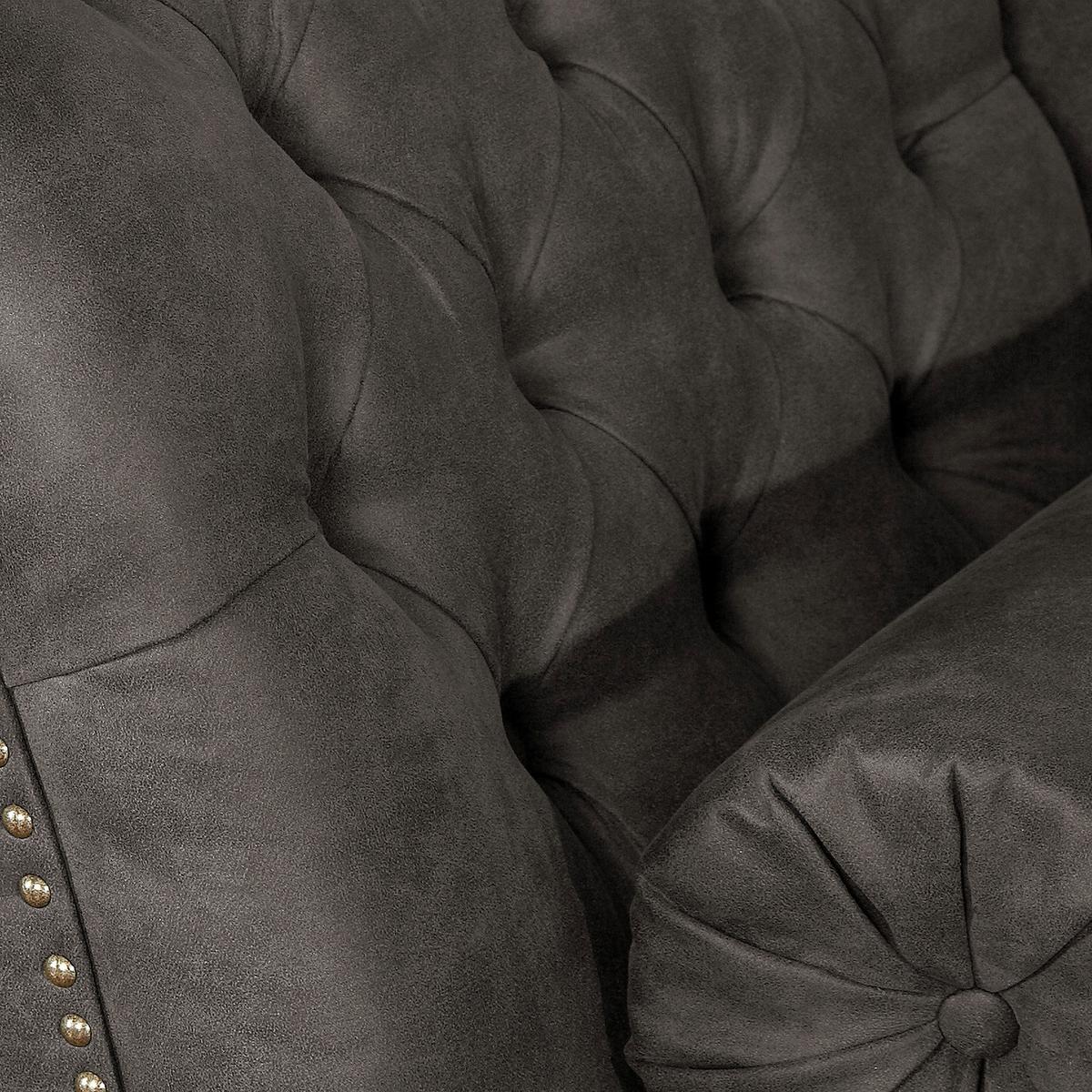 Récamiere Pako Grau B: 185cm - Braun/Grau, Design, Textil (185/93/75cm) - Livetastic