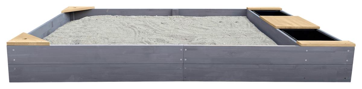 Sandkasten A031.014.20 - Braun/Grau, KONVENTIONELL, Holz (115/21,8/180cm) - Ambia Garden