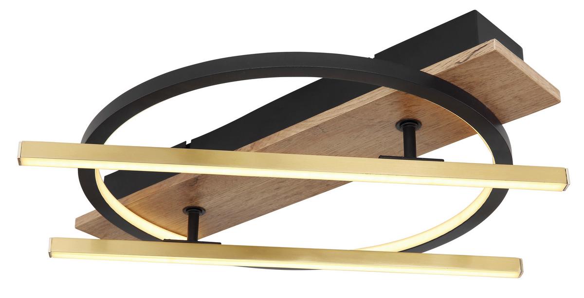 Led Mennyezeti Lámpa 67295d - sötétbarna/fekete, Design, műanyag/faalapú anyag (44/40/9cm) - Globo