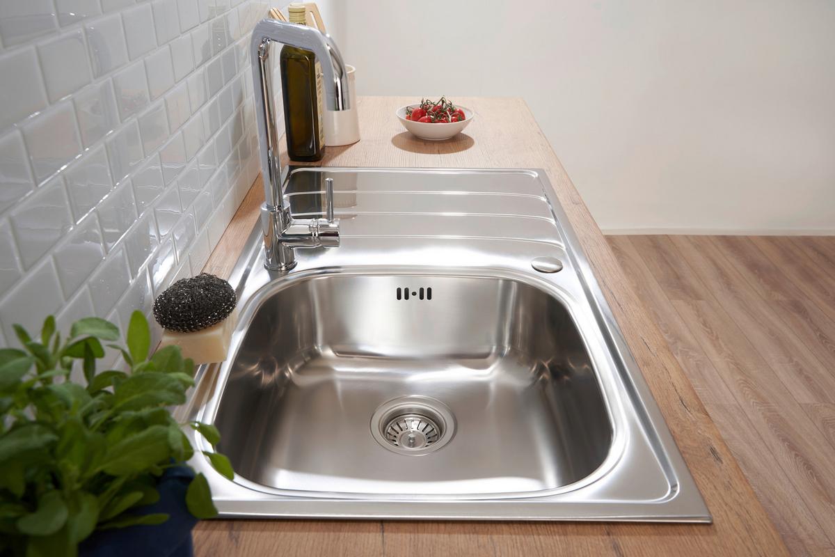 Spüle Respekta Edelstahl Bxt: 86x50 cm - Edelstahlfarben, Trend, Metall (86/19/50cm) - Respekta