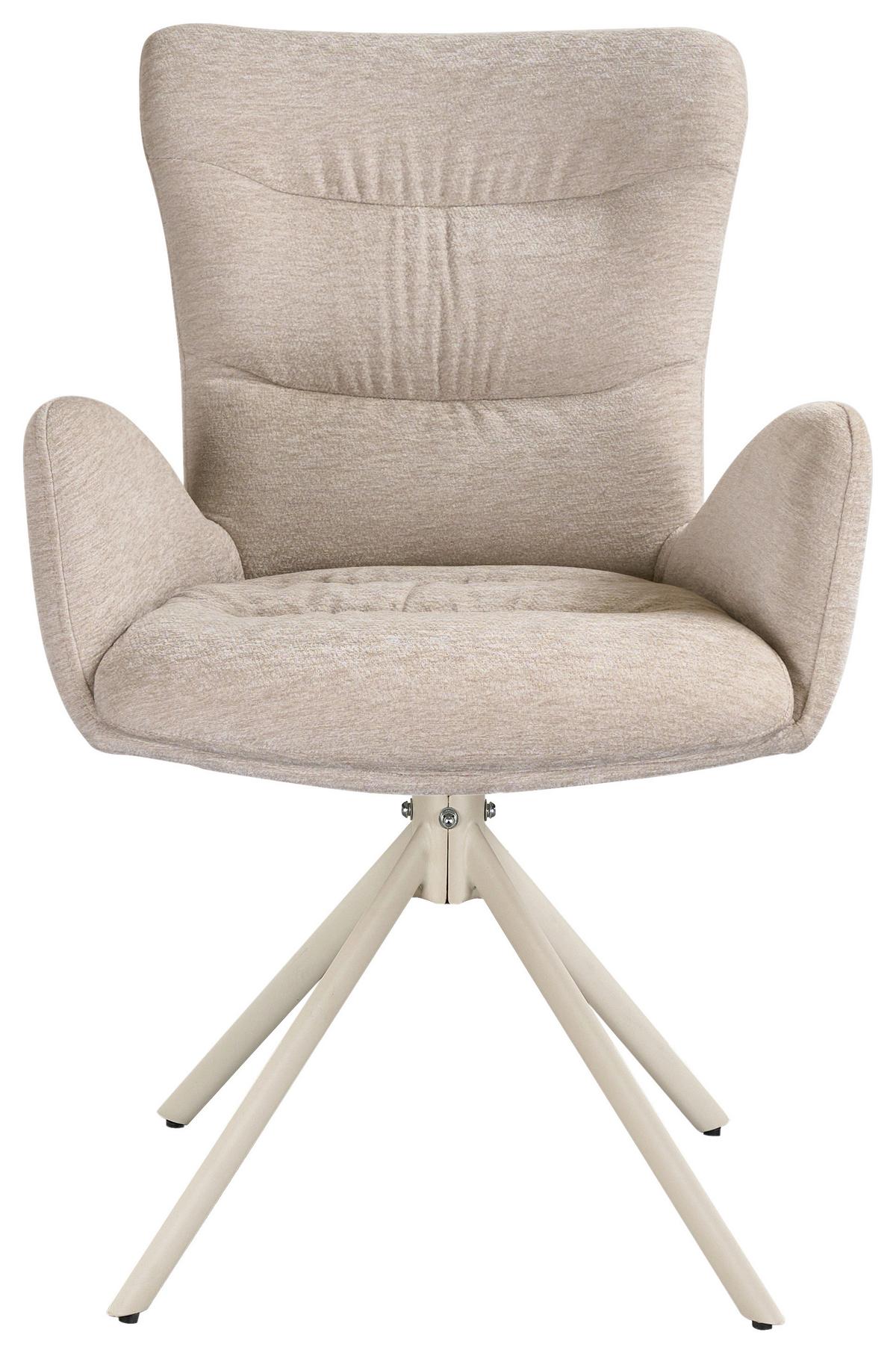 STOLIČKA S PODRÚČKAMI STELLA - béžová, Design, kov/textil (58/88,5/68cm) - Mömax