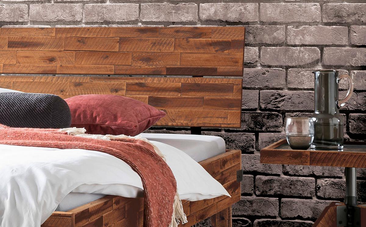 Bett Aloa, Braun 140x200 Cm - Braun/Akaziefarben, MODERN, Holz (140/200cm) - Hasena