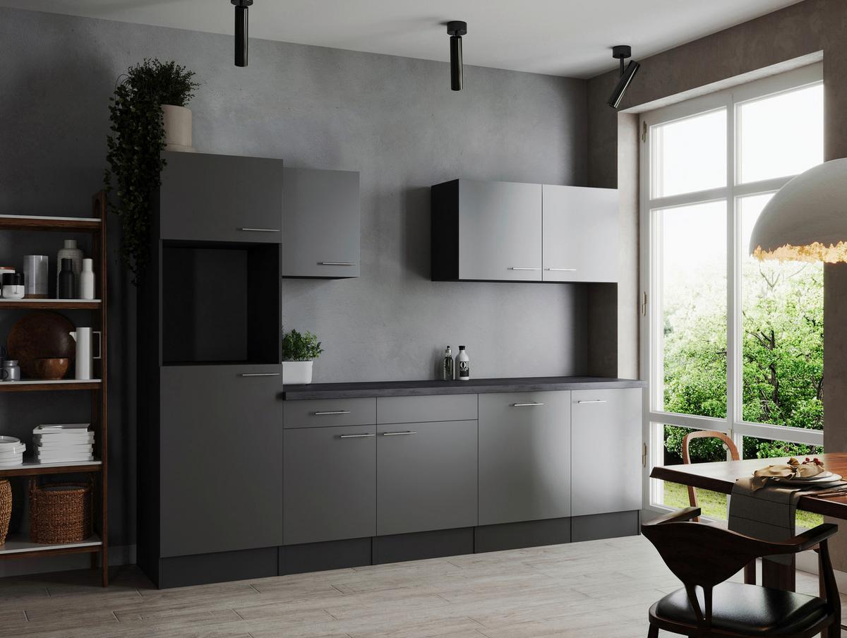 Küchenleerblock Oliver Grau B: 280 Cm - Grau, Design, Holzwerkstoff (280cm) - Respekta