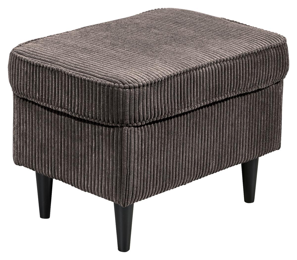Hocker Oskar Mokka B: 63 Cm - Schwarz/Mokka, Basics, Textil (63/43/42cm) - MID.YOU
