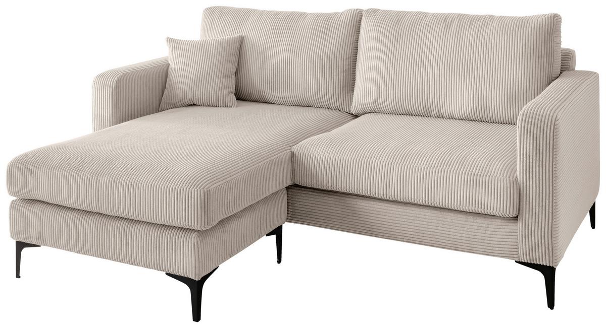 Ecksofa Eliza, Beige S: 204x153 cm - Beige/Schwarz, Basics, Textil (204/153cm) - Livetastic