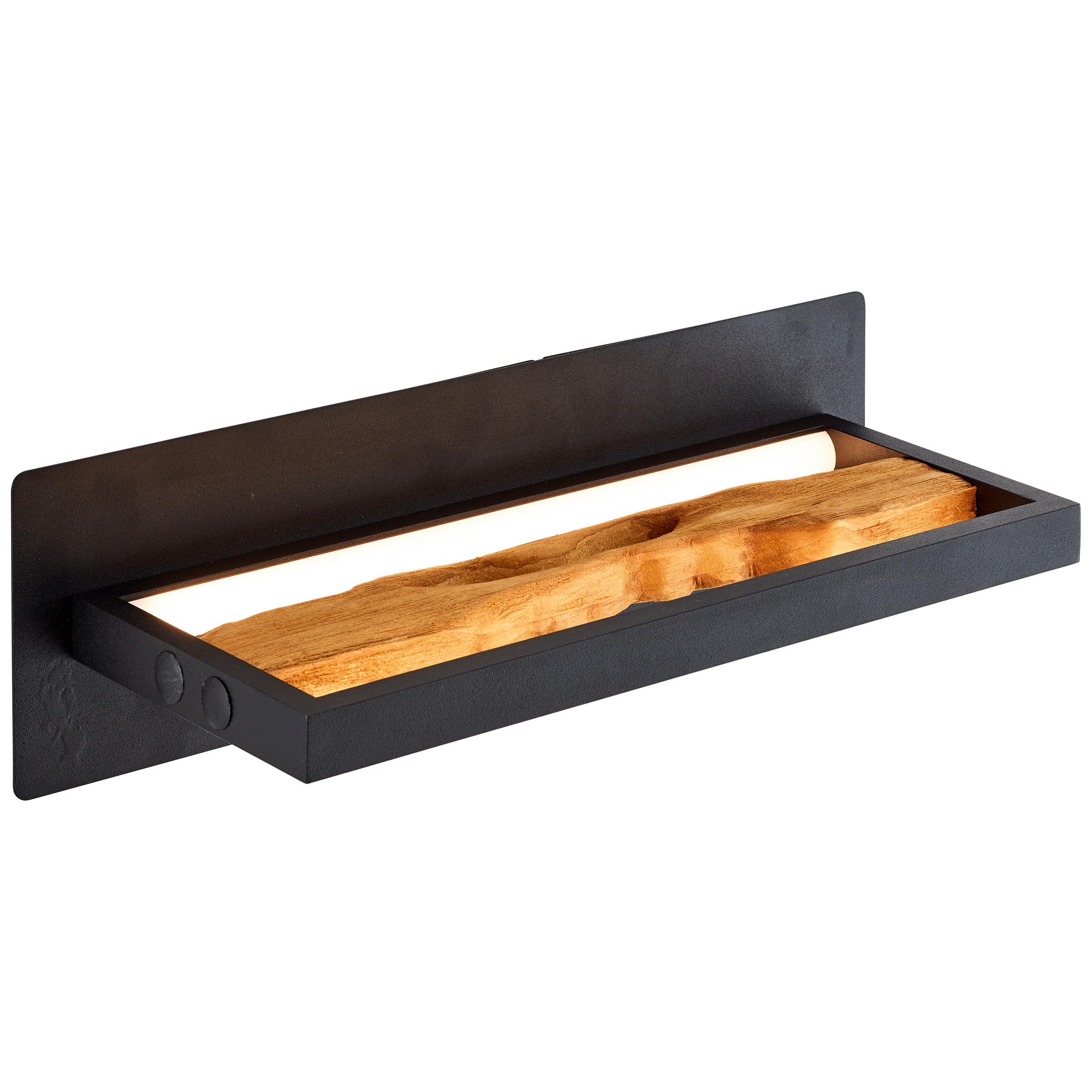 LED-Wandleuchte G99820/76 Chaumont - Schwarz/Braun, Design, Holz/Metall (15,1/35cm) - Brilliant