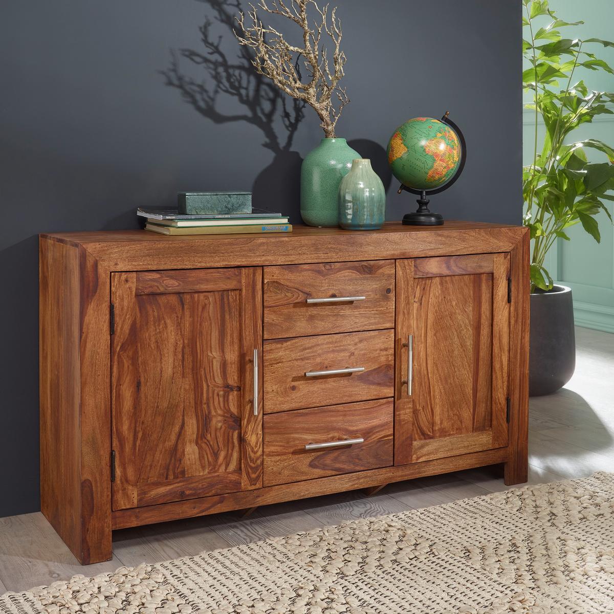 Sideboard Sheesham Sheeshamfarben B: 118 cm - Sheeshamfarben, Design, Holz (118/70/40cm) - MID.YOU