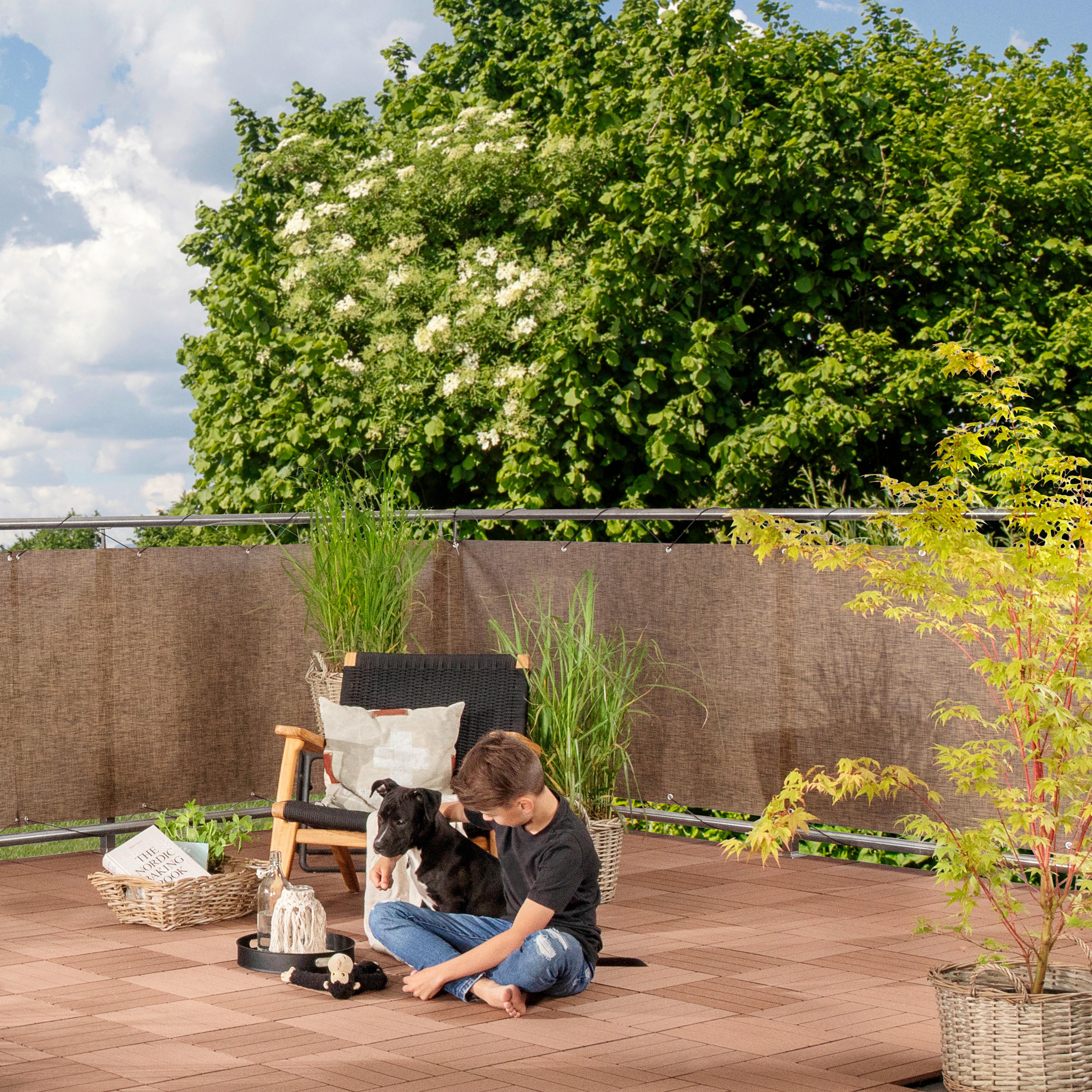 Sichtschutz Aeris 0,9/5 M Wenge - Braun, Basics, Kunststoff (90/500cm)