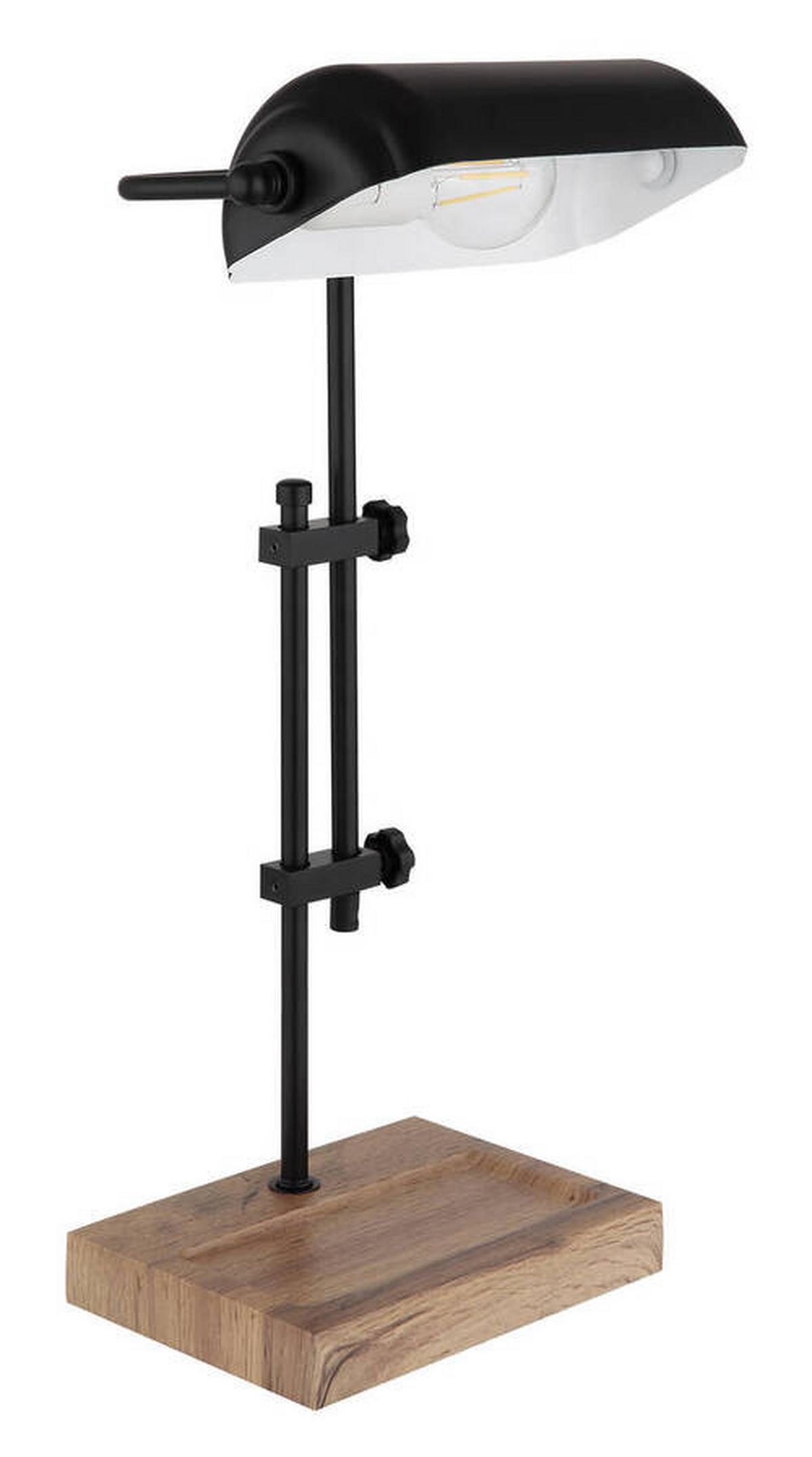 Tischleuchte 24918 - Dunkelbraun/Schwarz, Natur, Holzwerkstoff/Metall (26,5/18,2/50cm) - Globo
