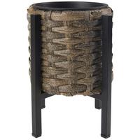 Übertopf Salli - Braun, MODERN, Kunststoff/Metall (17/26cm) - Luca Bessoni