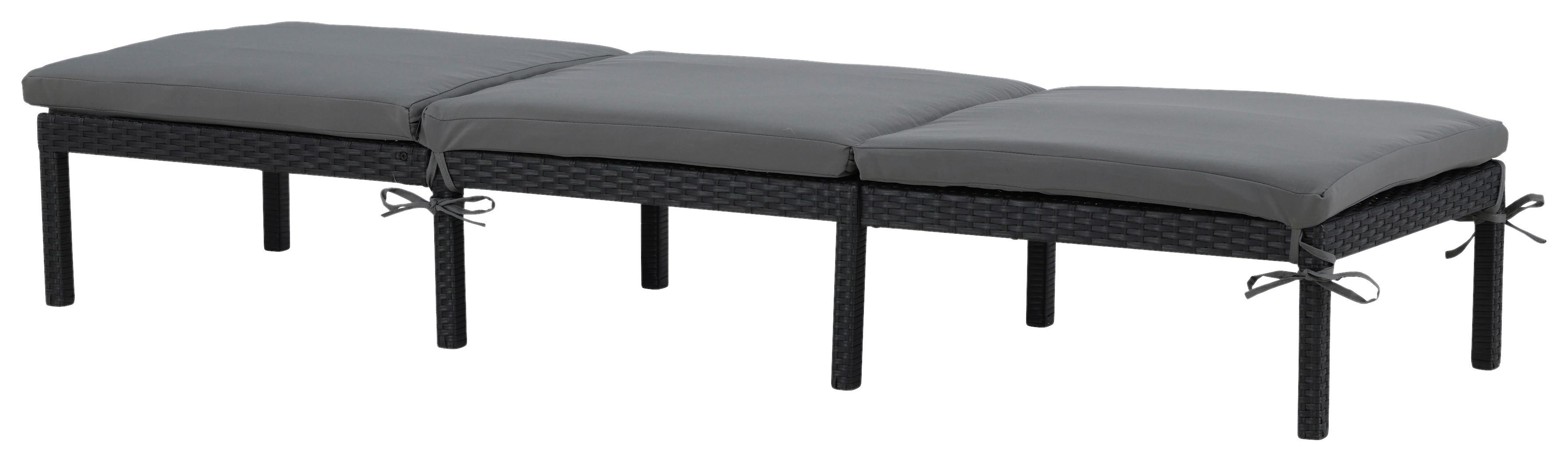 Sonnenliege Bilbao Kunststoffgeflecht - Schwarz, KONVENTIONELL, Kunststoff (59/84/198cm) - Gardenson