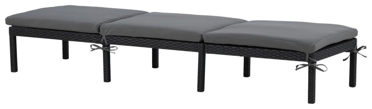 Sonnenliege Bilbao Kunststoffgeflecht - Schwarz, KONVENTIONELL, Kunststoff (59/84/198cm) - Gardenson