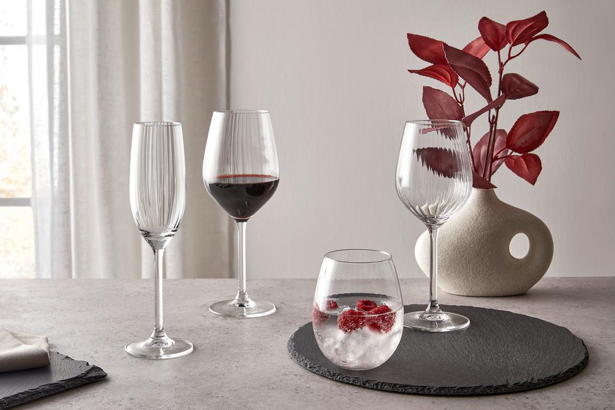 Sada sklenic ROSEMARY - RED - čiré, Moderní, sklo - Mömax