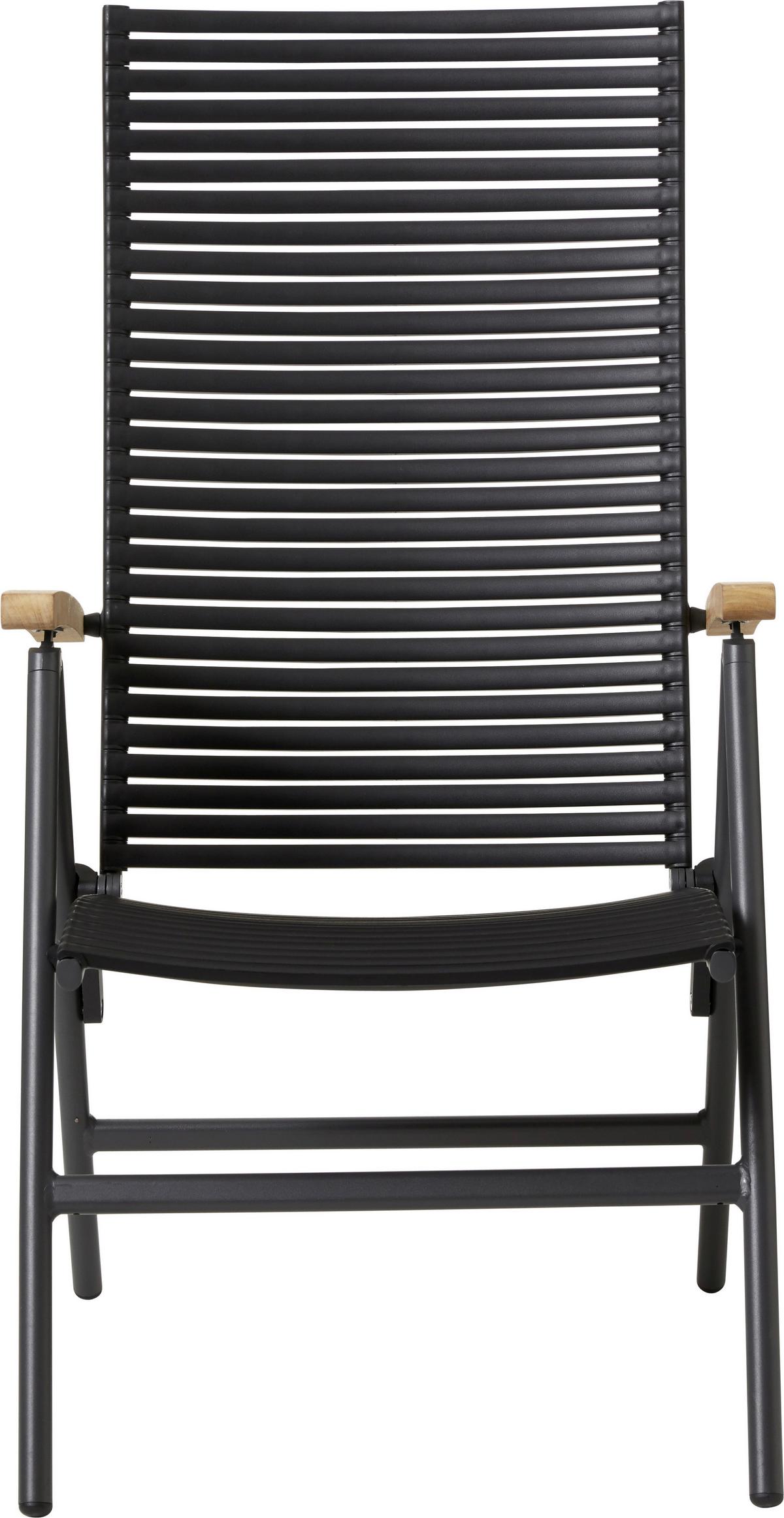 Gartenstuhl Klappbar Mood Position Kunststoff - Anthrazit/Schwarz, KONVENTIONELL, Holz/Kunststoff (60/111/72cm) - Gardenson