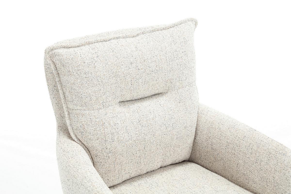 Armlehnstuhl Beige B: 60cm - Beige/Schwarz, MODERN, Textil/Metall (60/93/67cm) - Livetastic