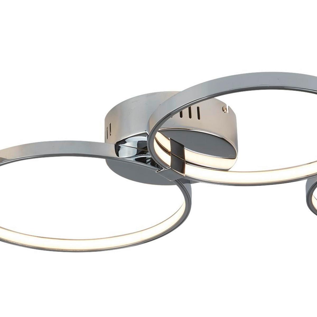 Led-deckenleuchte Solexa 4lt 2004-4cc - Chromfarben/Weiß, Design, Kunststoff/Metall (75/50/7,4cm)