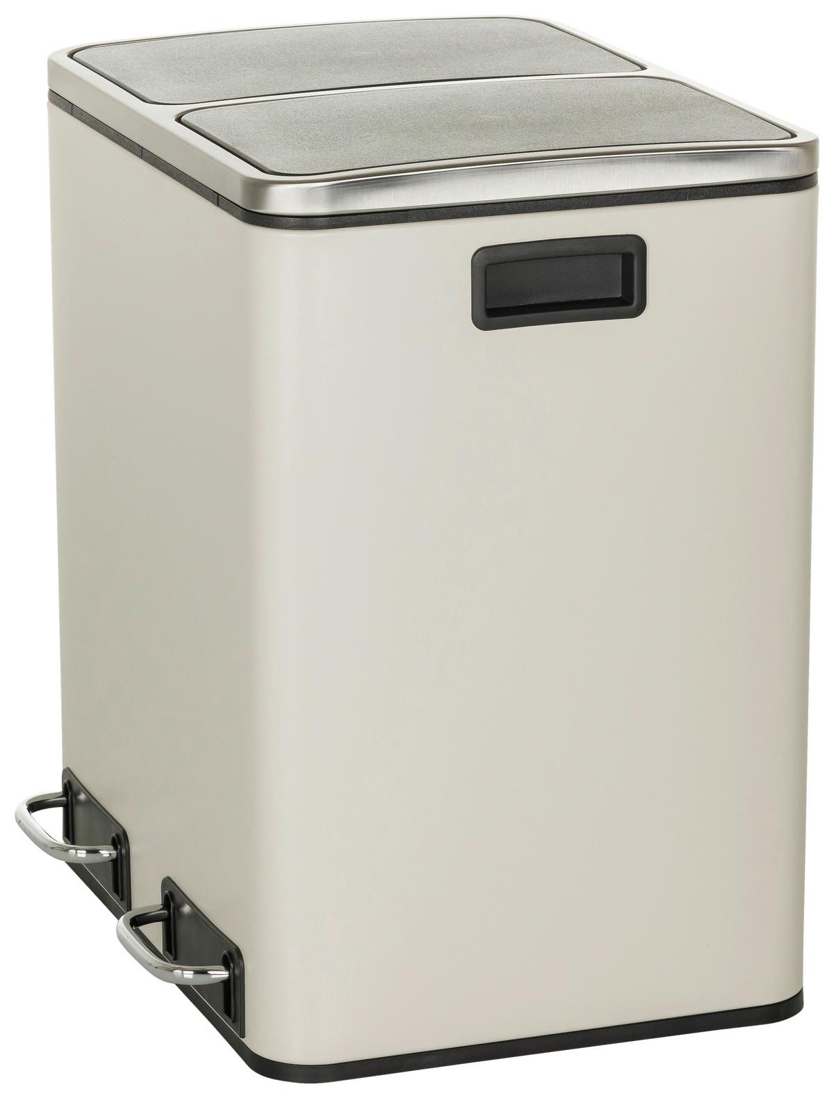 Abfallsammler Clean Ix Schwarz B: 41,5 cm - Beige/Schwarz, MODERN, Kunststoff/Metall (41,5/48/32cm) - MID.YOU