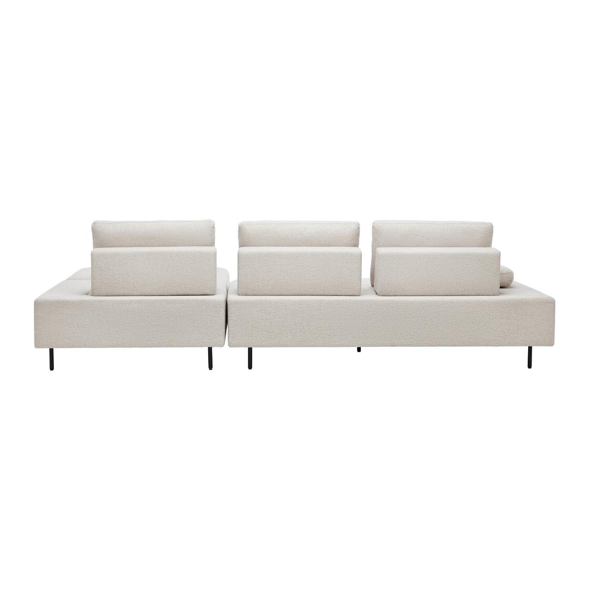 Sedací souprava MANI, béžová barva - černá/béžová, Moderní, kov/dřevo (309/89,2/183,5cm) - Bessagi Home