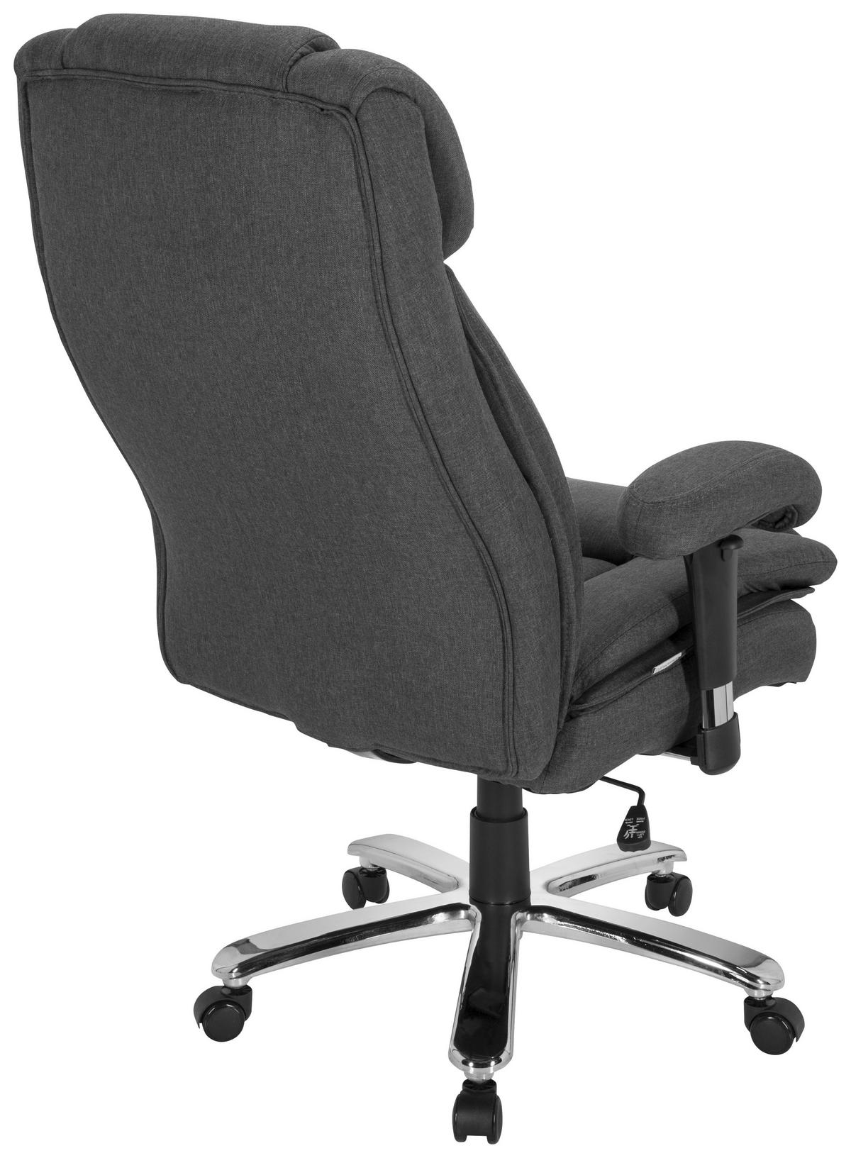 Chefsessel Builder Xxl I Dunkelgrau - Dunkelgrau/Silberfarben, MODERN, Kunststoff/Textil (76/123/81cm) - MID.YOU