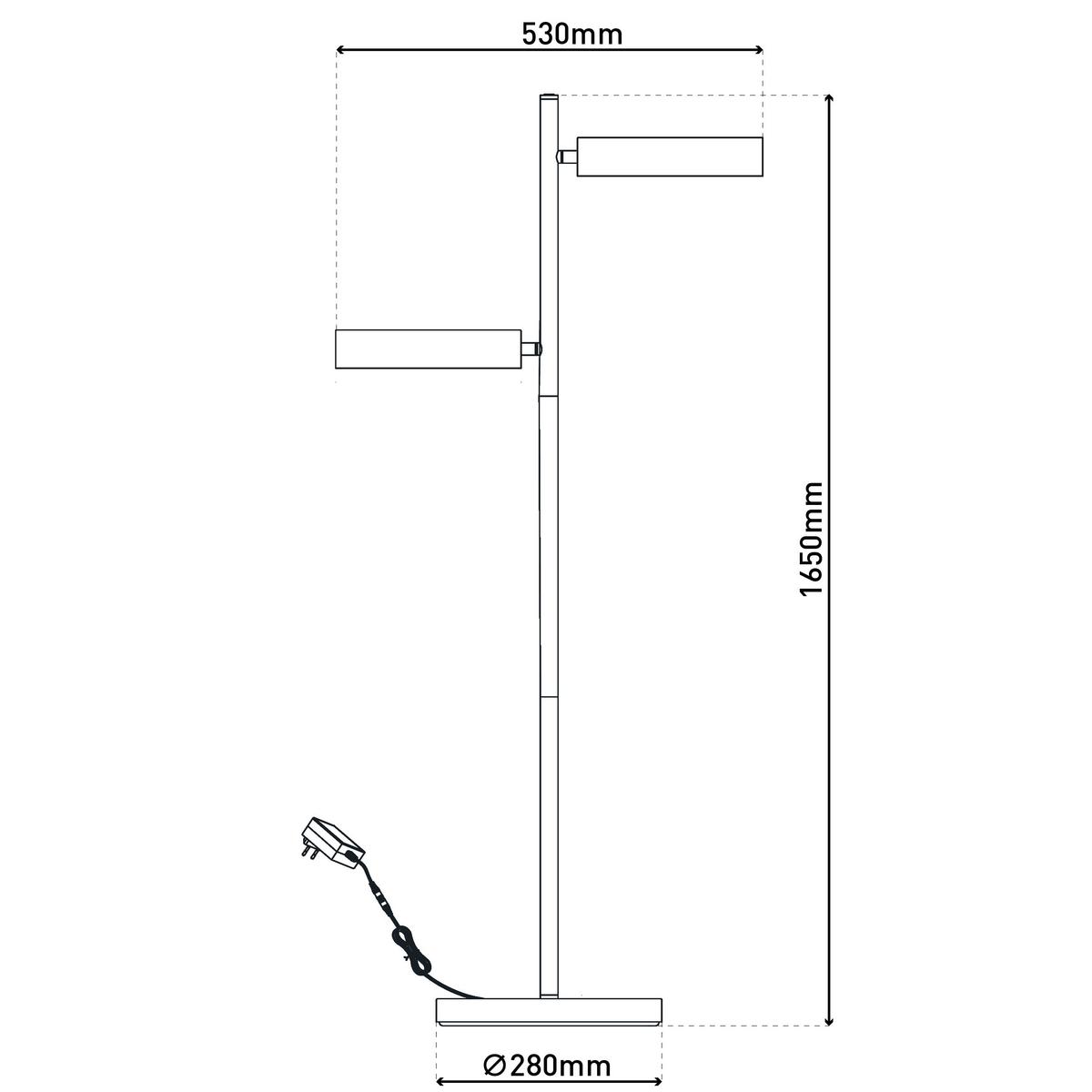 LED-Stehleuchte 2075511 Tessa - Goldfarben/Schwarz, Natur, Kunststoff/Metall (28/165cm) - Näve