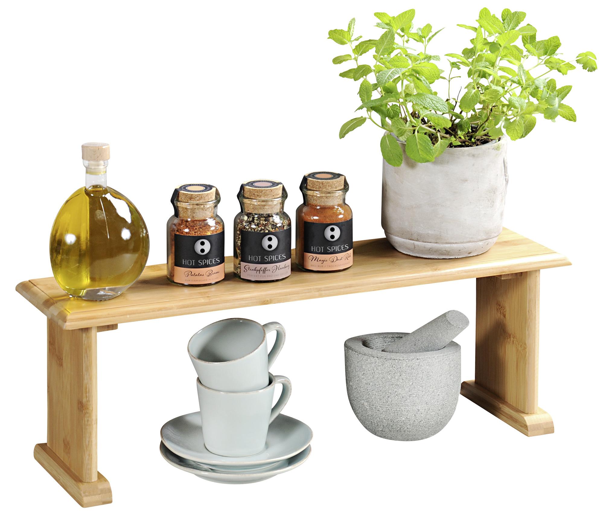 Küchenregal Bambus Echtholz BxHxT: 58x20,5x15 cm - Basics, Holz (58/20,5cm) - Kesper