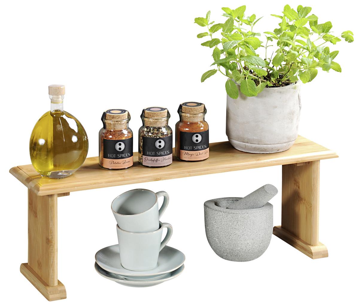 Küchenregal Bambus Echtholz BxHxT: 58x20,5x15 cm - Basics, Holz (58/20,5cm) - Kesper