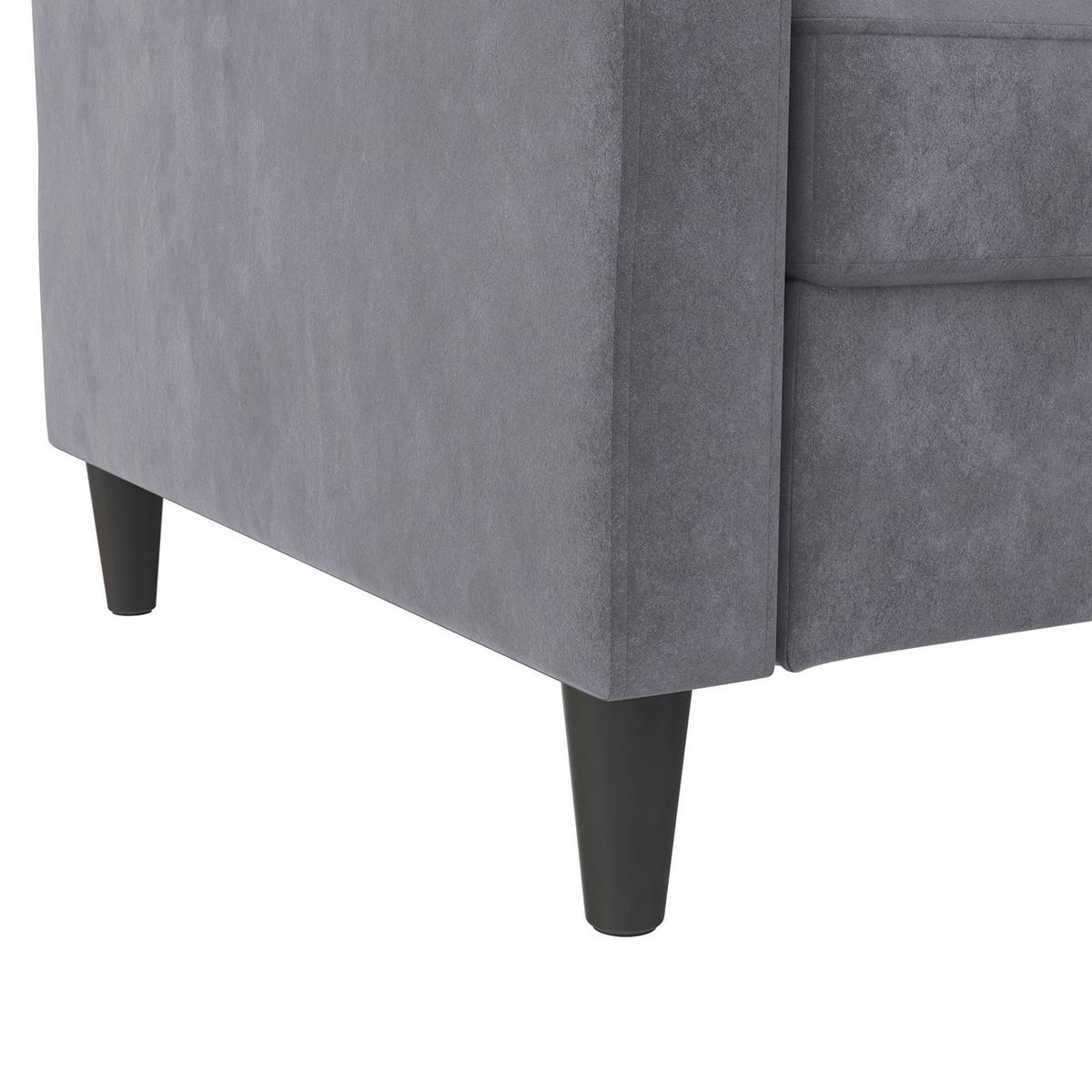Schlafsofa Hannover Anthrazit, mit Schlaffunktion - Anthrazit/Schwarz, Basics, Textil (203/82/83cm) - Livetastic