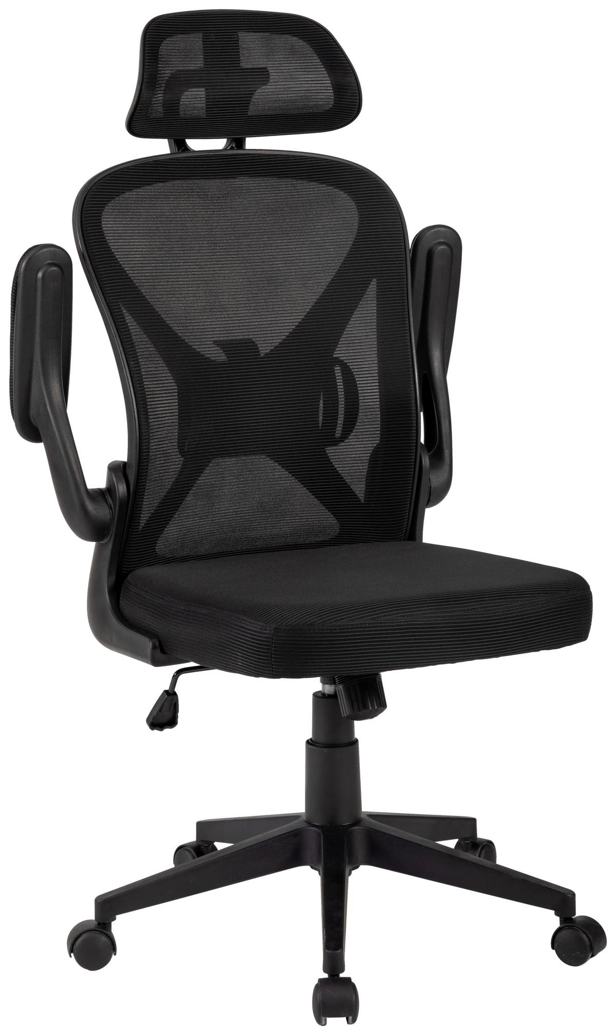 Chefsessel Jimmy Schwarz B: 63 cm - Schwarz, Trend, Kunststoff/Textil (63/116/65cm)