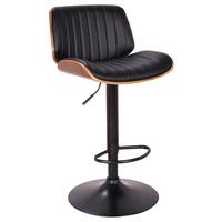 BAROVÁ STOLIČKA JEFF - čierna/farba vlašského orecha, Lifestyle, kov/drevo (47/87-108/50cm) - Premium Living