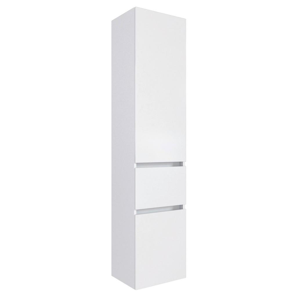 Hochschrank m. Türdämpfung Pienza 40cm Weiß Dekor