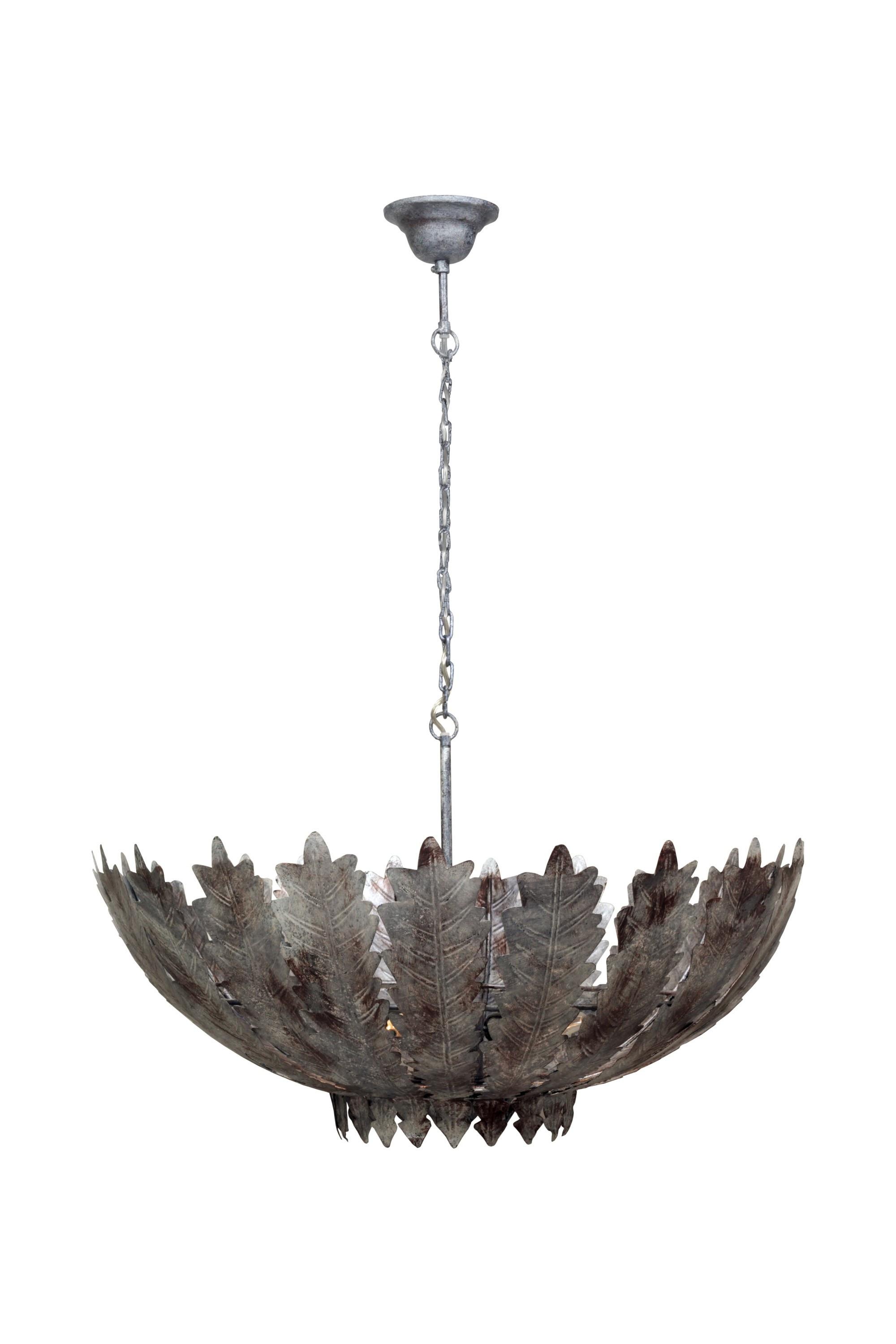 Hängeleuchte Autumn Leaves Small Silber - Silberfarben, Trend, Metall (48/48/23cm) - Kayoom