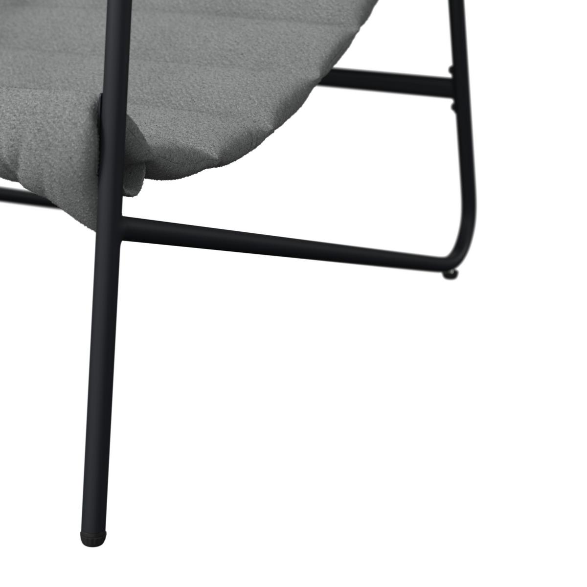 Balkonset Memphis - Anthrazit/Grau, MODERN, Textil/Metall (61/78.5/87.5cm) - Beldano