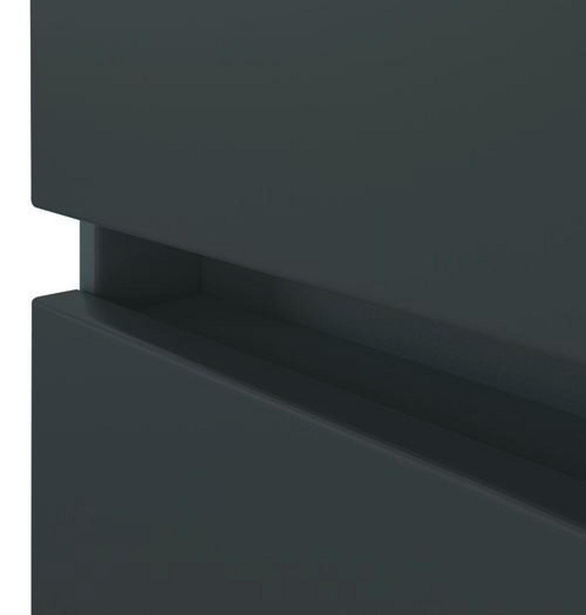 Midischrank Mit Soft-close Pienza 40cm, Graphitgrau - Eichefarben/Silberfarben, Basics, Holzwerkstoff (40/130/35cm) - Held