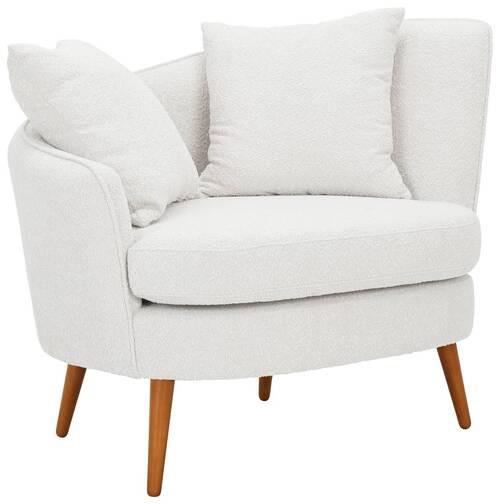 Polstersessel Miranda Boucle Weiß - Naturfarben/Weiß, KONVENTIONELL, Textil (106/88/83cm) - Max Winzer