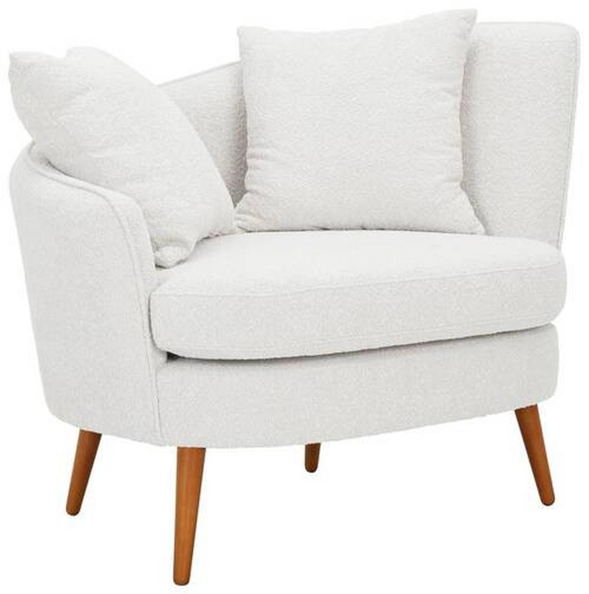 Polstersessel Miranda Boucle Weiß - Naturfarben/Weiß, KONVENTIONELL, Textil (106/88/83cm) - Max Winzer