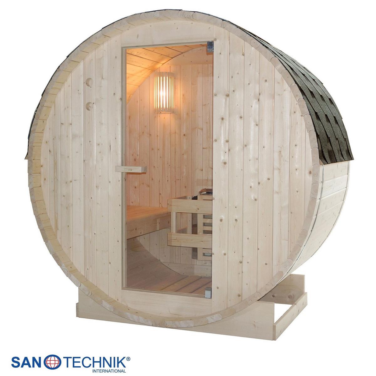 SAUNAFASS Tromsö Fichtefarben B: 120 cm - Fichtefarben, KONVENTIONELL, Glas/Holz (189/120/191,5cm) - Sanotechnik