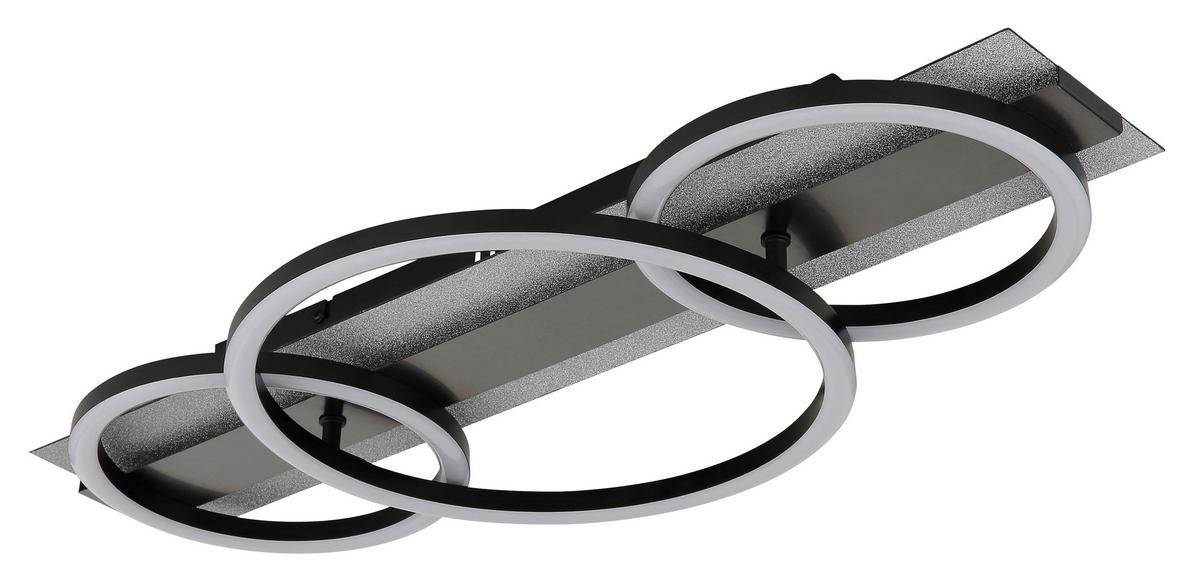 LED-Deckenleuchte 4000k, 40w - Silberfarben/Schwarzchrom, Design, Kunststoff/Metall (62,2/30/8,8cm) - Globo