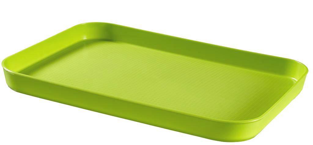 Tálca Műanyag - Zöld, Műanyag (43/3,5/31cm)