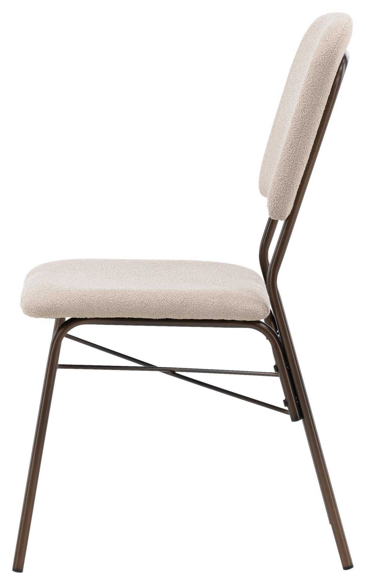 Stuhl-set Rosie Beige B: 48,5 Cm - Beige/Braun, Design, Kunststoff/Textil (48.5/94/56cm) - Livetastic