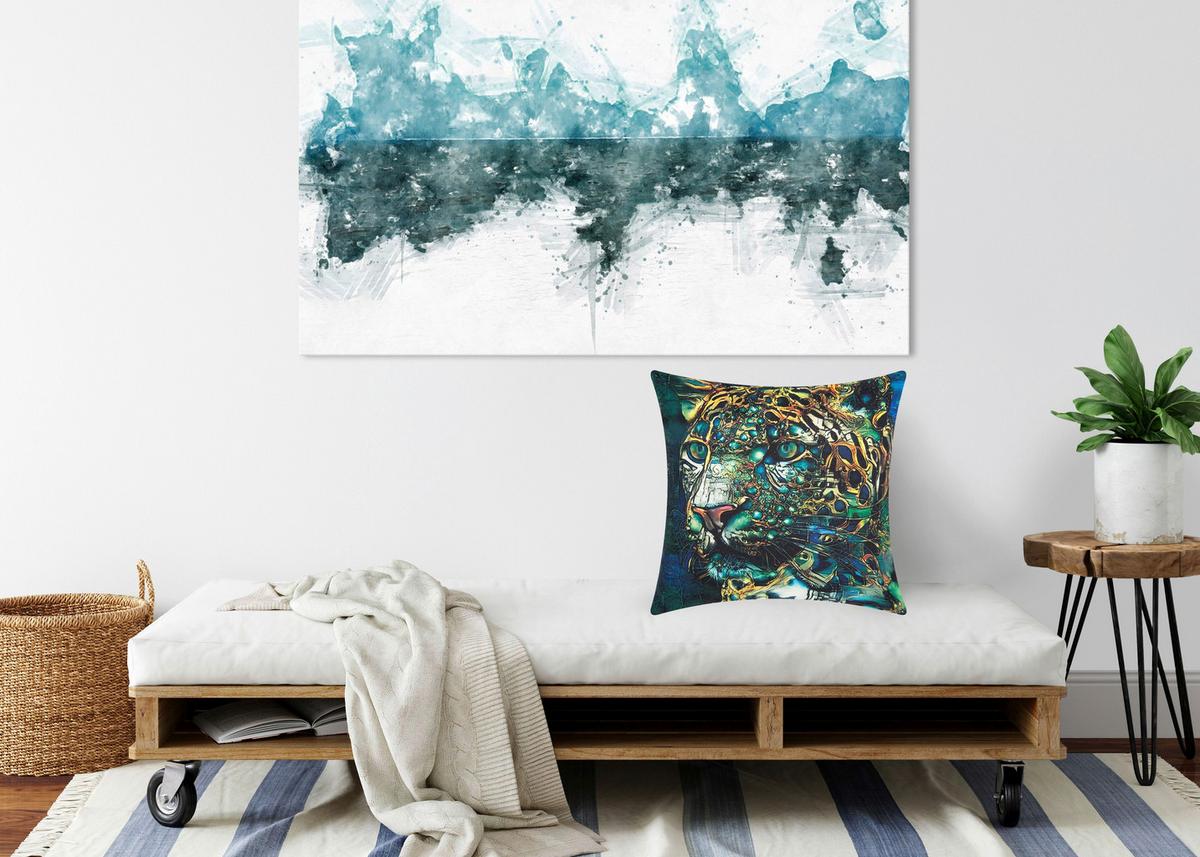 Zierkissen Africa 40x40 cm Multicolor mit Zipp - Blau, ROMANTIK / LANDHAUS, Textil (40/40cm) - James Wood