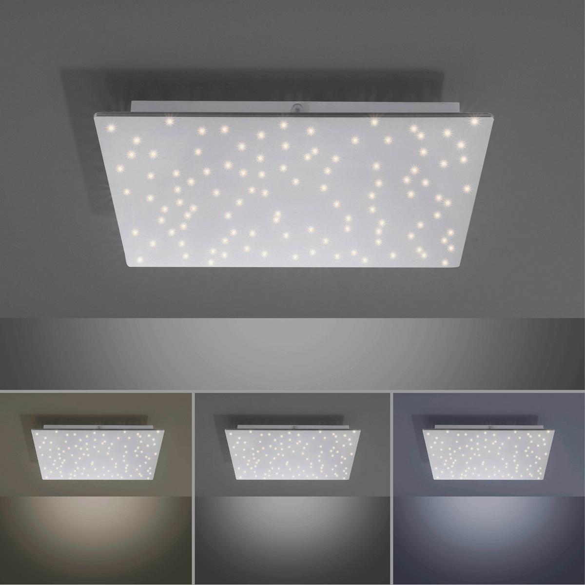 Led-deckenleuchte Sparkle L: 45 Cm Dimmbar M. Fernbedienung - Silberfarben, Design, Metall (45/45/5cm)