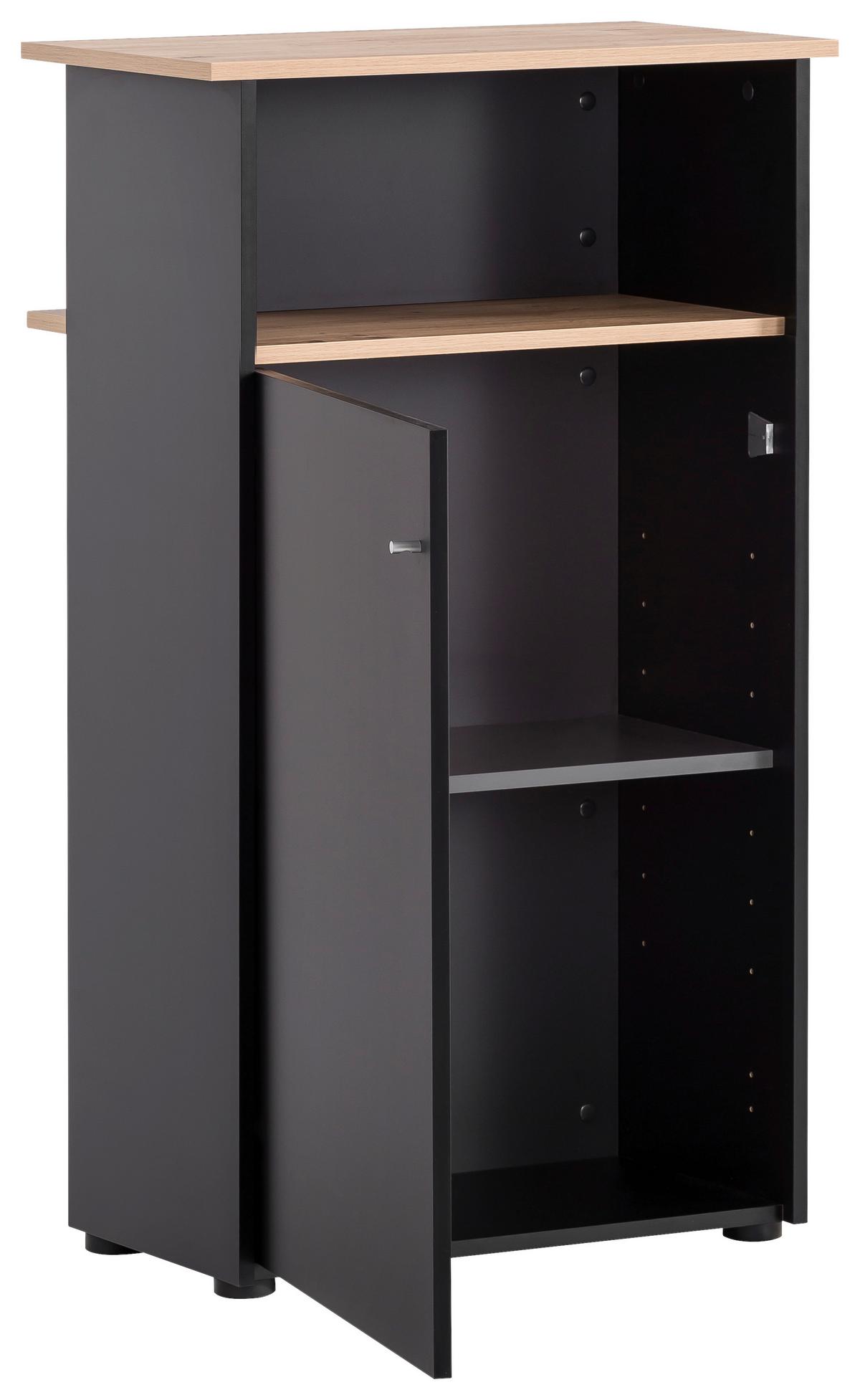 Stehpult Empfangstresen 660 - Schwarz/Eiche Artisan, MODERN, Holzwerkstoff (65,8/110,5/44cm) - MID.YOU