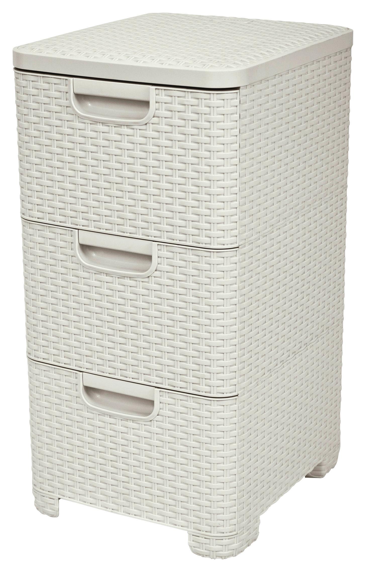 Fiókos Tároló Krém Színben - krém, Konventionell, műanyag (37,8/60/32,8cm) - Curver