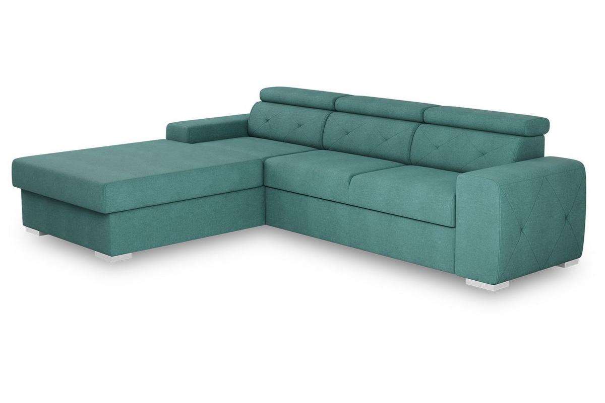 Eckschlafsofa Madison - Silberfarben/Grün, Design, Textil (195/296cm) - MID.YOU