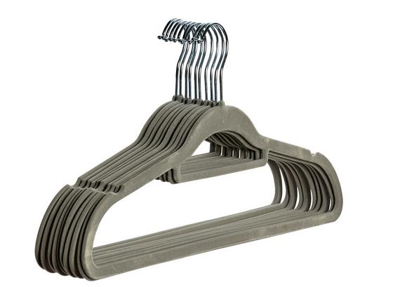 Kleiderbügel Comfort 10er - Dunkelgrau, Kunststoff/Metall (45/23,5/0,5cm) - Homezone Kleiderbügel Comfort 10er - Dunkelgrau, Kunststoff/Metall (45/23,5/0,5cm) - Homezone