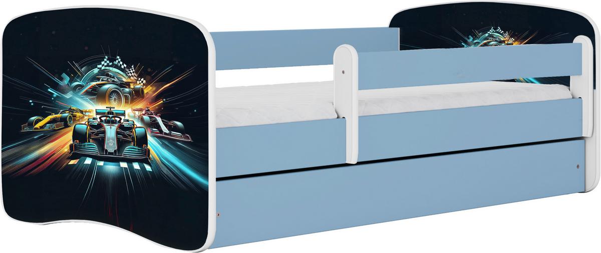 Kinder-/Juniorbett Babydreams Blau/Weiß B: 80cm - Blau/Birkefarben, MODERN, Holz/Holzwerkstoff (80/160cm) - MID.YOU