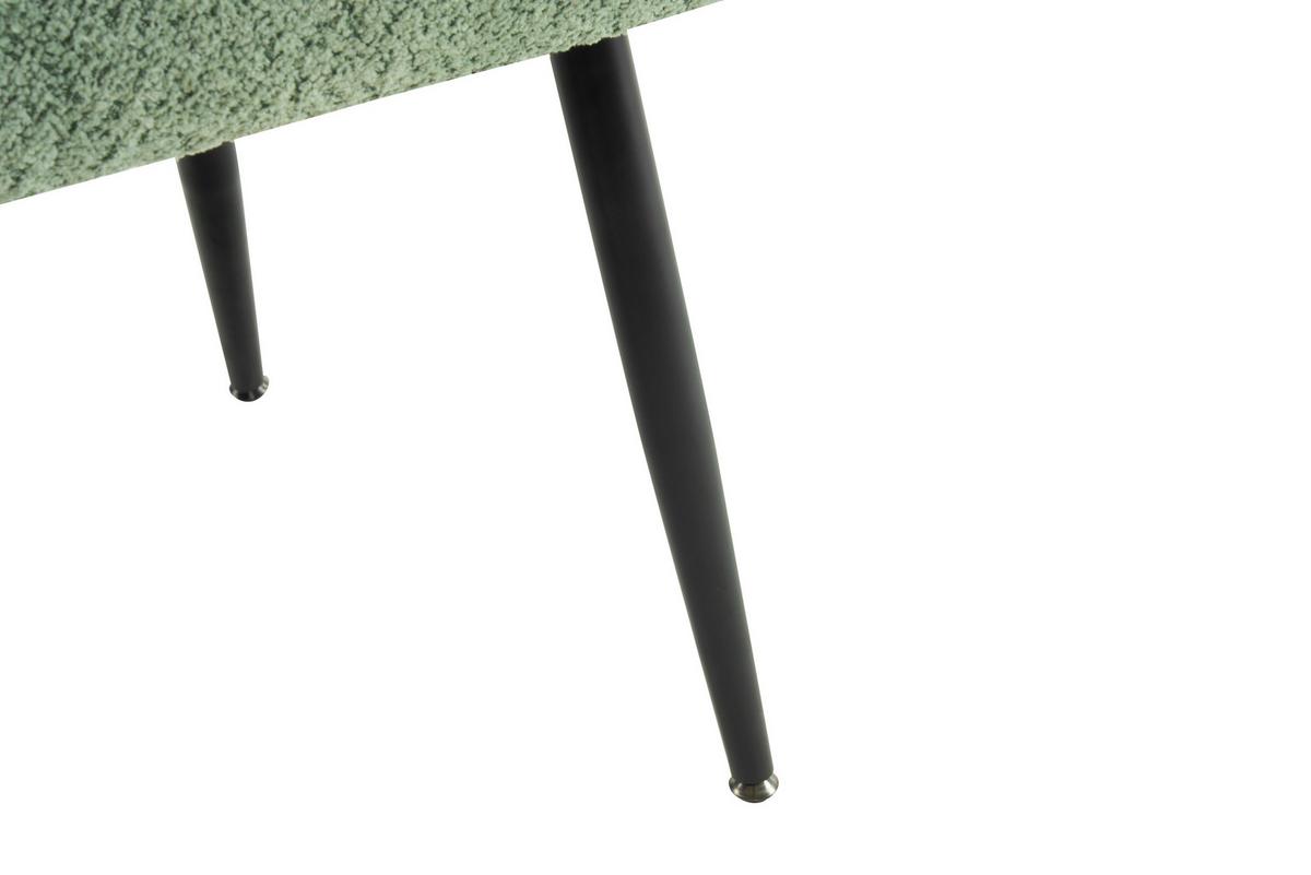 Židle s područkami zelená ženilka - černá/světle zelená, Moderní, kov/dřevo (64/78/55cm) - Premium Living