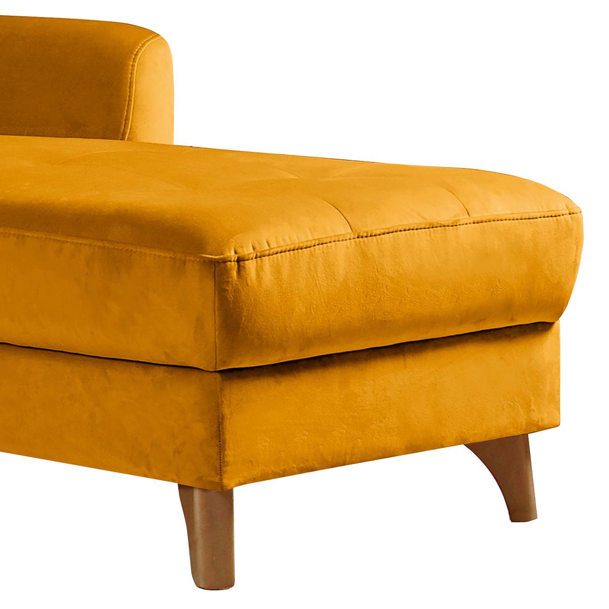 Ecksofa Nordic, Gelb S: 238x168 cm - Gelb/Buchefarben, Design, Textil (238/168cm) - Livetastic