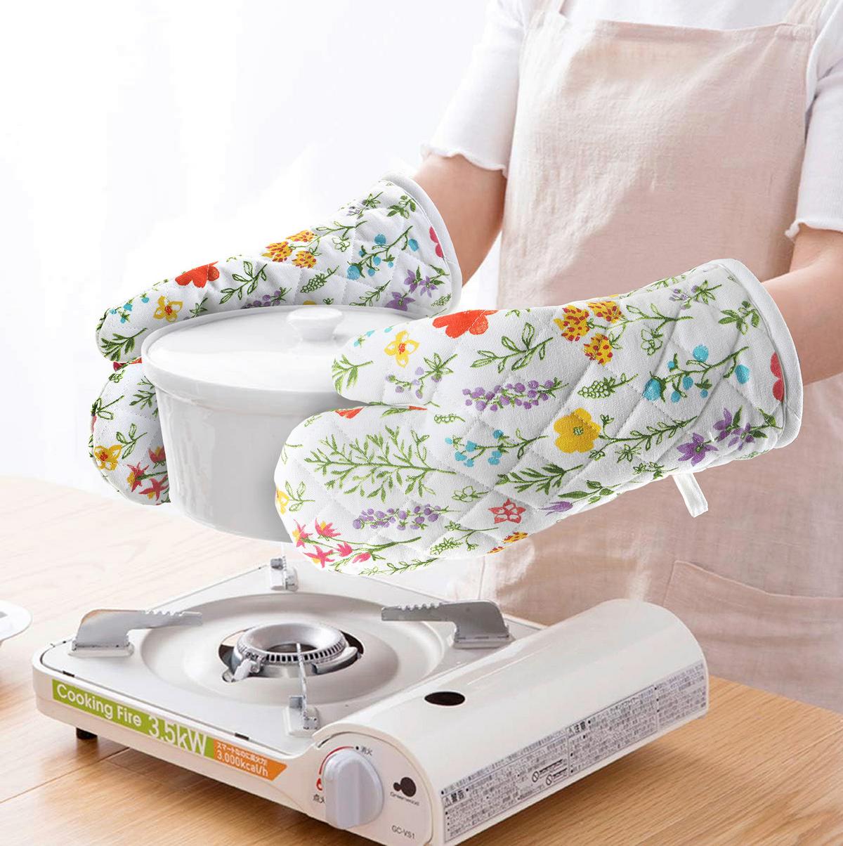 Ofenhandschuh Linessa - Pink/Gelb, MODERN, Textil (31/16cm) - Luca Bessoni